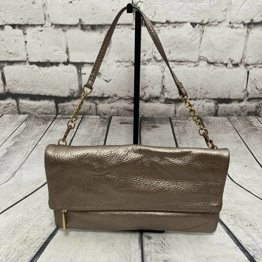 Fossil‎ gold shoulder bag fold over medium New Without Tags 11 X 7